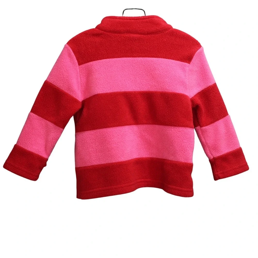 The Children's Place Pink Red Striped‎ Fleece Pullover 24 Months